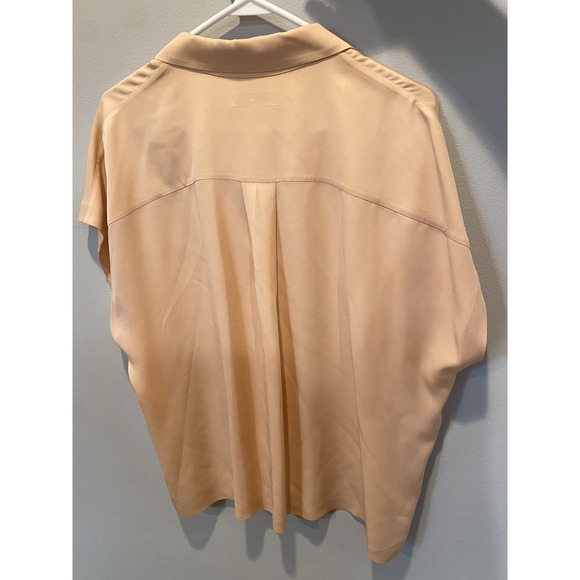 Lafayette 148 New‎ York 100% Silk Shirt Short Sleeve Button Up Pink Size Large - Picture 4 of 5
